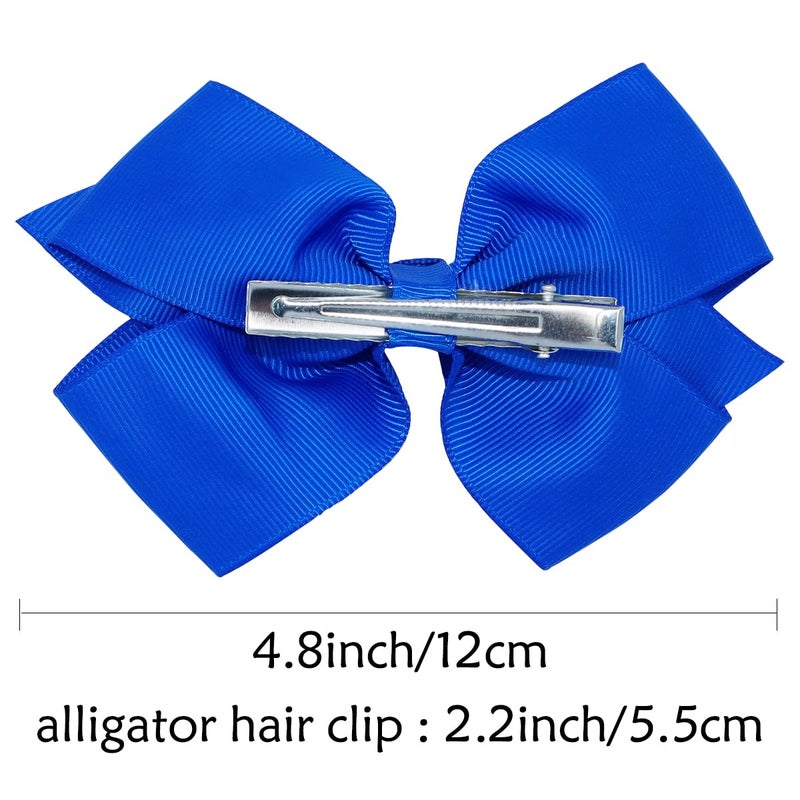 WillingTee 40 Colors Hair Bows for Fine Hair Big 4.5 Inch Grosgrain Ribbon Hair Bow Alligator Clips for Baby Girls Infants Toddlers Children - Image 3